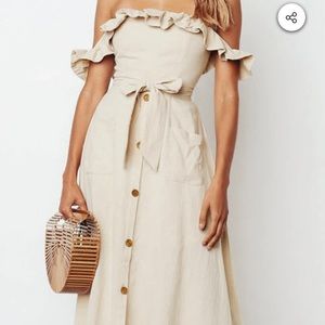 Women’s off the shoulder smocked dress